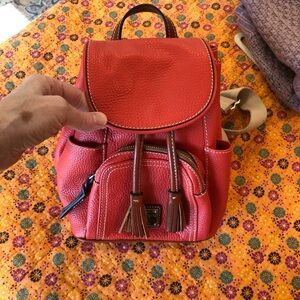 Like New Dooney & Bourke Coral Leather Backpack